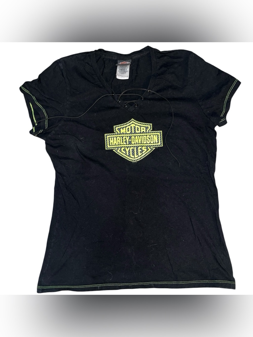 Diesel Black Tee with Subtle Green Stitching